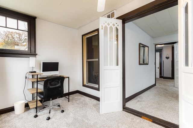 1026 N Michigan St, South Bend, IN 46617 - office space with carpet, baseboards, and ceiling fan