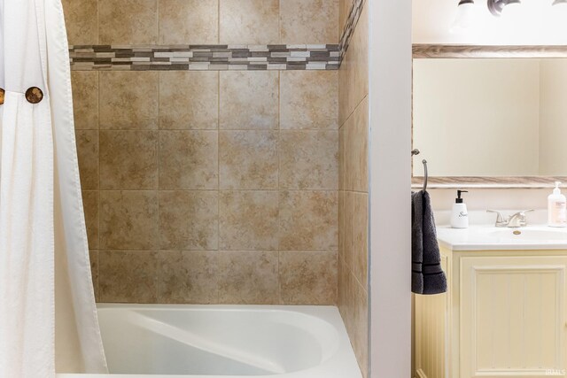 1026 N Michigan St, South Bend, IN 46617 - bathroom featuring shower / bath combination with curtain and vanity