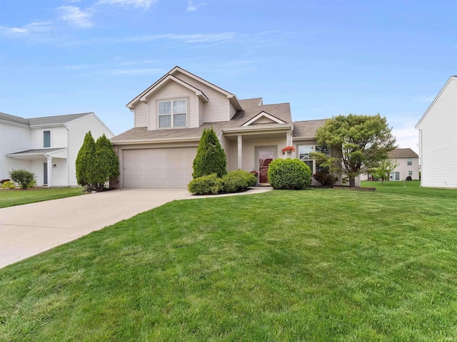 11515 Ballycastle Pl, Fort Wayne, IN 46818 - view of front of home featuring a garage, driveway, a front lawn, and roof with shingles