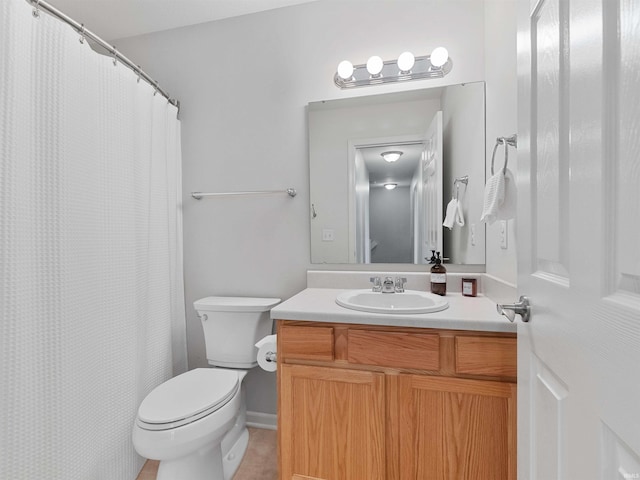 11515 Ballycastle Pl, Fort Wayne, IN 46818 - bathroom with toilet, vanity, and tile patterned floors