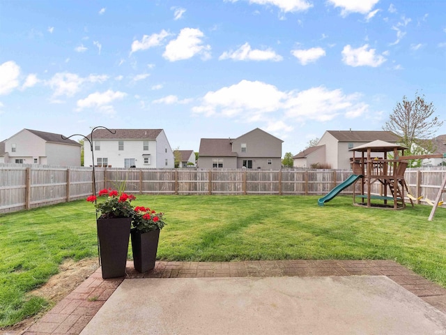 11515 Ballycastle Pl, Fort Wayne, IN 46818 - view of yard featuring a playground, a residential view, and a patio area