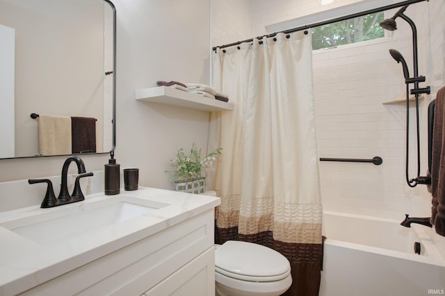 104 Lavender Ct, New Carlisle, IN 46552 - full bathroom with toilet, shower / tub combo with curtain, and vanity