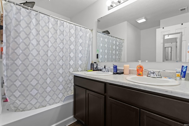 384 Ariel Dr, Kokomo, IN 46901 - full bath with shower / bathtub combination with curtain and double vanity