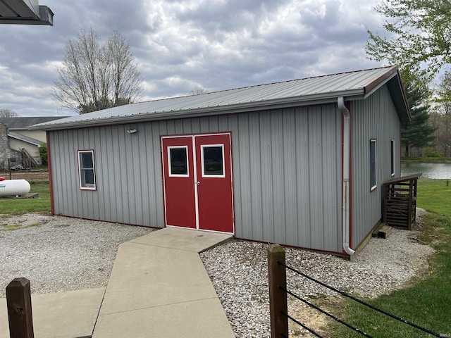 18065 Buzzard Roost Rd, Magnet, IN 47520 - view of outbuilding featuring an outdoor structure and a water view