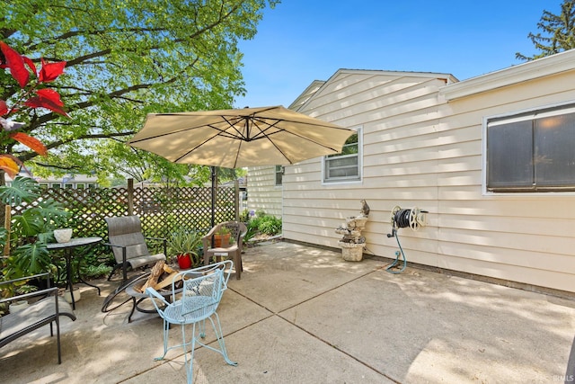 view of patio with fence