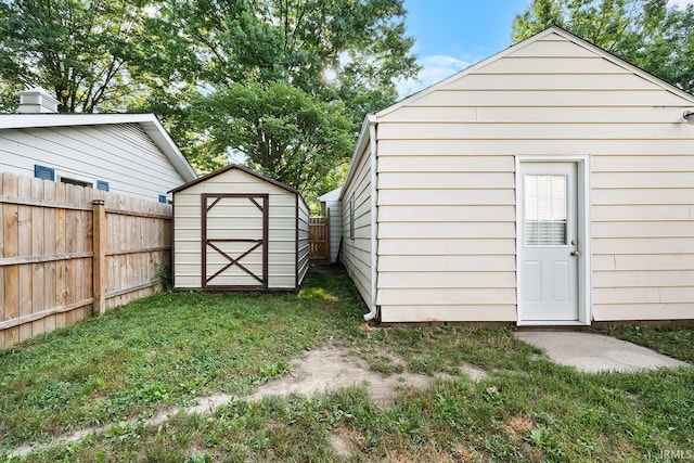 view of shed
