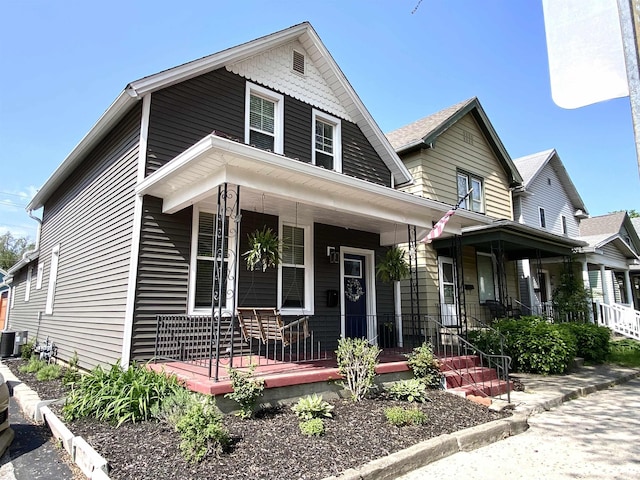 view of front of property with covered porch