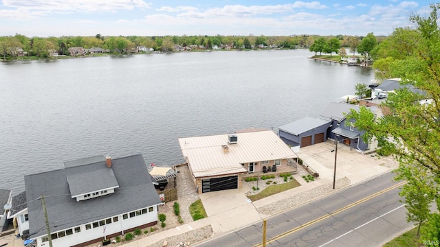 drone / aerial view of a nearby body of water