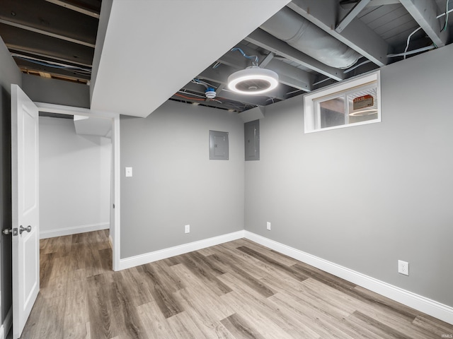 541 S Kelsey Ave, Evansville, IN 47714 - finished basement featuring electric panel, wood finished floors, and baseboards