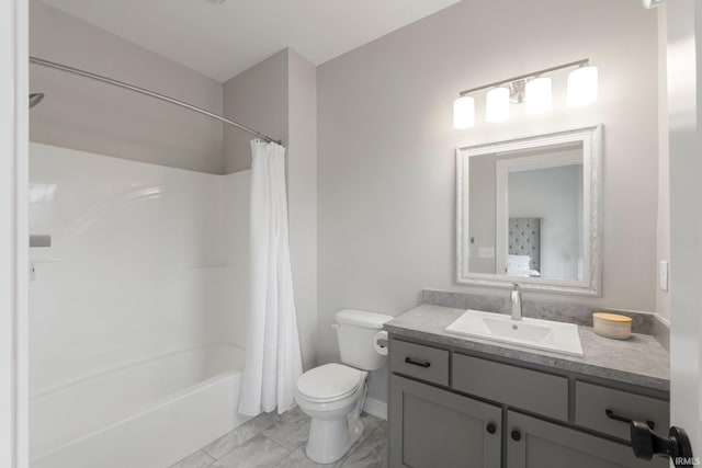 18015 Tullymore Ln, Leo, IN 46765 - full bathroom with toilet, vanity, and shower / tub combo