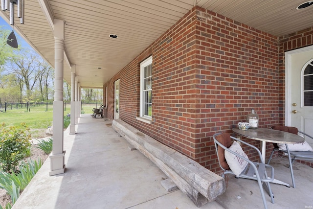 view of patio with fence