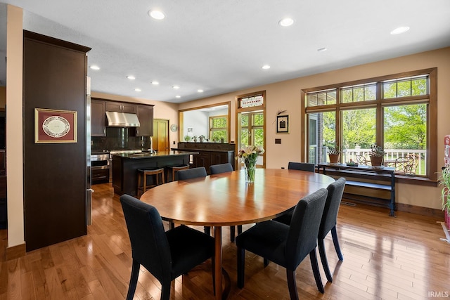 3622 Glenridge Ln, West Lafayette, IN 47906 - dining room featuring recessed lighting, baseboards, and light wood-style floors