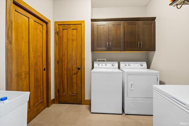 3622 Glenridge Ln, West Lafayette, IN 47906 - clothes washing area featuring washing machine and dryer and cabinet space