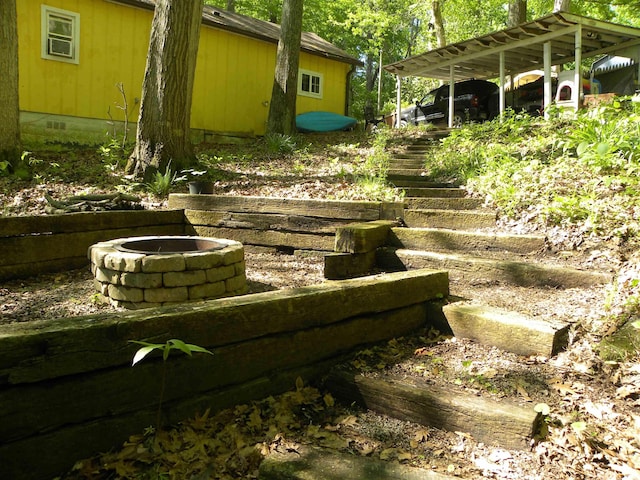 5161 Orange Grove Rd, Gosport, IN 47433 - view of yard featuring an outdoor fire pit