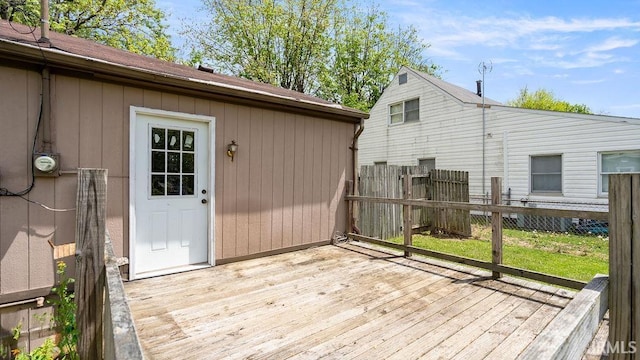 wooden terrace with fence