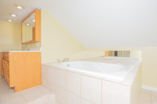 927 S Lombard Ave, Evansville, IN 47714 - bathroom featuring tile patterned flooring, a bath, and vanity
