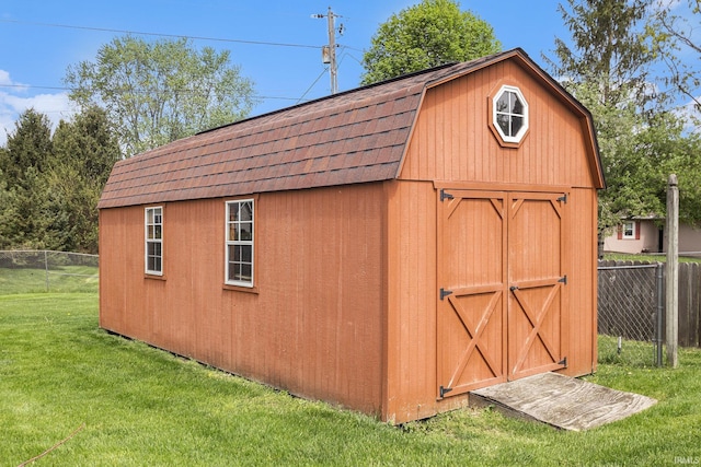view of shed