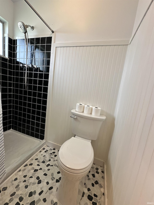 100 Lincoln St, Plainfield, IN 46168 - full bath featuring a shower stall, toilet, and a wainscoted wall