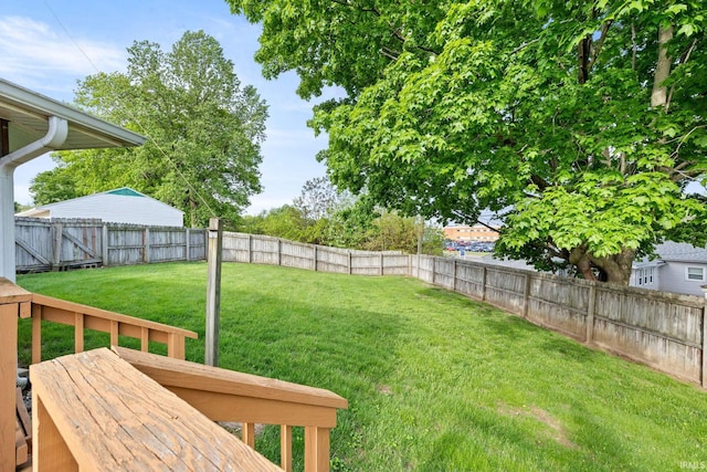 view of yard with a deck