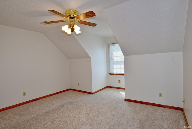 3010 Cypress Ct, Evansville, IN 47711 - bonus room with carpet floors, vaulted ceiling, a ceiling fan, and baseboards