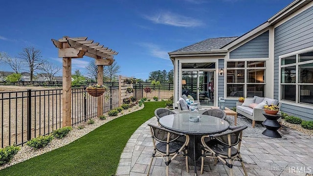 571 Tamarind Dr, West Lafayette, IN 47906 - view of patio / terrace with a fenced backyard and a sunroom