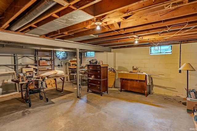 view of basement