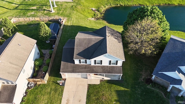 drone / aerial view of a nearby body of water