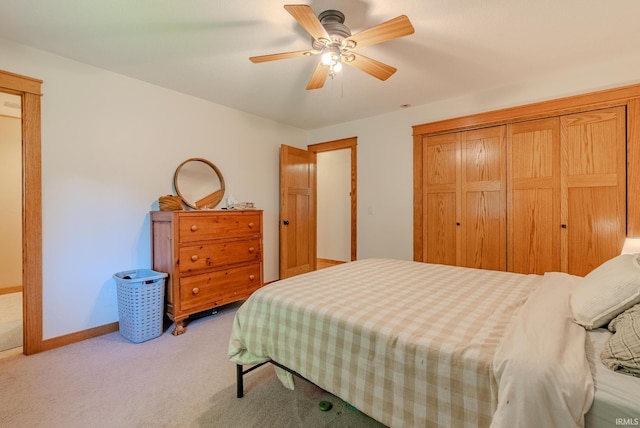 1918 Mckibben St, Wabash, IN 46992 - bedroom featuring a closet, carpet flooring, ceiling fan, and baseboards