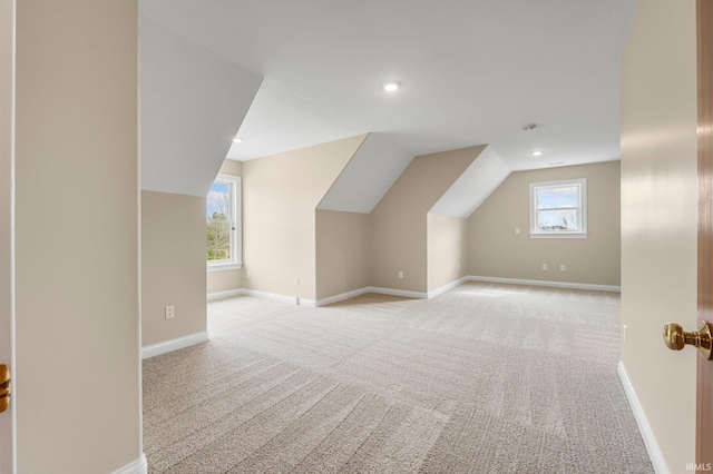 5006 Vandolah Rd, Leo, IN 46765 - bonus room featuring carpet, baseboards, recessed lighting, and vaulted ceiling