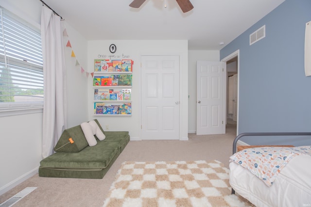 4100 Triple Crown Dr, Newburgh, IN 47630 - carpeted bedroom with ceiling fan and baseboards