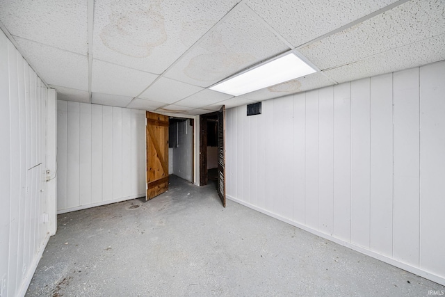 1602 Cedar St, South Bend, IN 46617 - finished basement featuring a paneled ceiling and baseboards