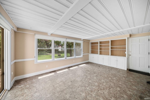 1602 Cedar St, South Bend, IN 46617 - unfurnished sunroom with beamed ceiling