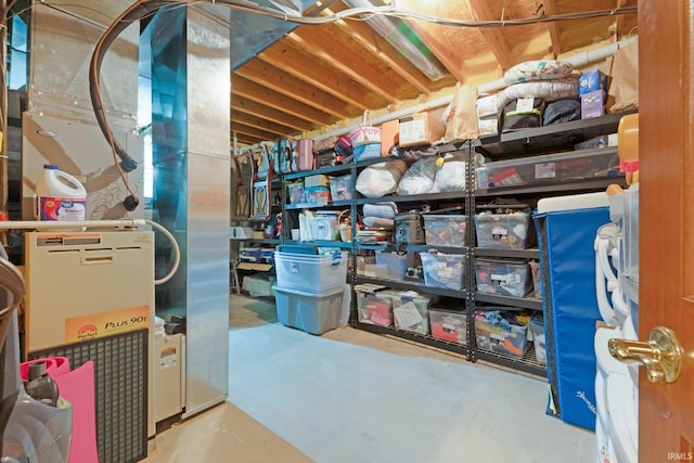 storage room with heating unit