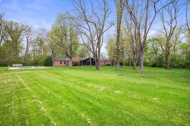 view of grassy yard