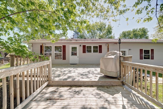 4184 Walker Ln, Unionville, IN 47468 - rear view of property with a wooden deck
