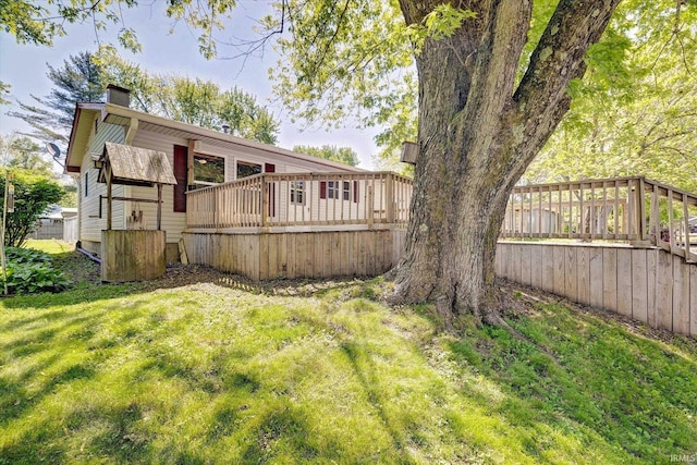 4184 Walker Ln, Unionville, IN 47468 - view of grassy yard featuring a deck