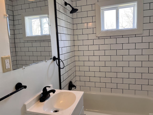 1926 E 17th St, Muncie, IN 47304 - full bathroom featuring a sink and shower / bathtub combination