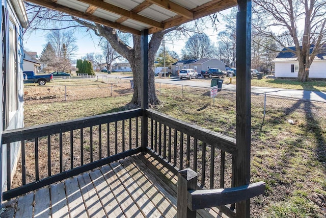 1926 E 17th St, Muncie, IN 47304 - wooden deck featuring a residential view