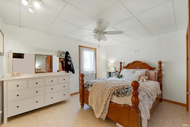 706 Taylor Ln, Albion, IN 46701 - bedroom with baseboards and a ceiling fan