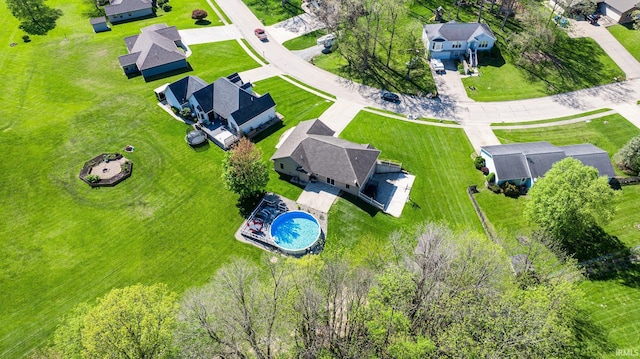706 Taylor Ln, Albion, IN 46701 - aerial perspective of suburban area featuring a pool area