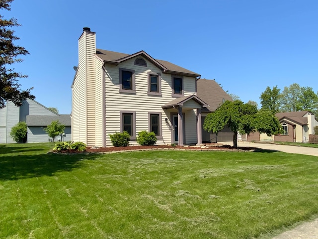 1108 Silver Springs Ct, Fort Wayne, IN 46825 - view of front of house featuring a chimney and a front yard