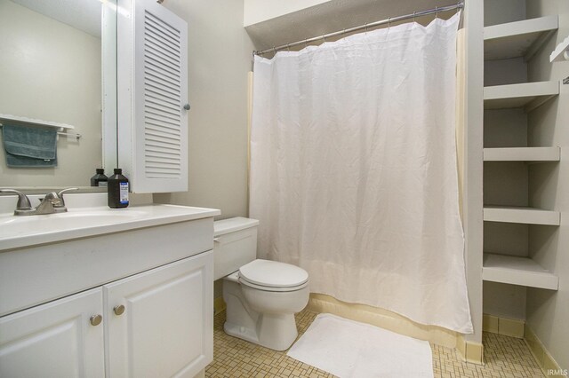 53455 Stoneridge St Unit C, South Bend, IN 46637 - bathroom featuring toilet, vanity, and a shower with shower curtain