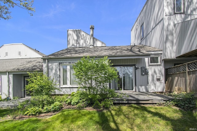 53455 Stoneridge St Unit C, South Bend, IN 46637 - rear view of property featuring a wooden deck and a shingled roof