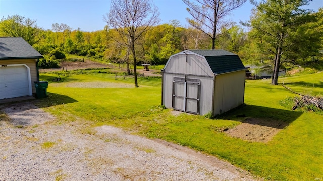 view of shed with a garage