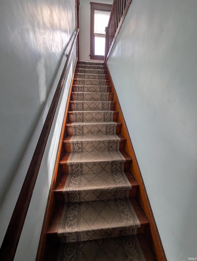 staircase with baseboards