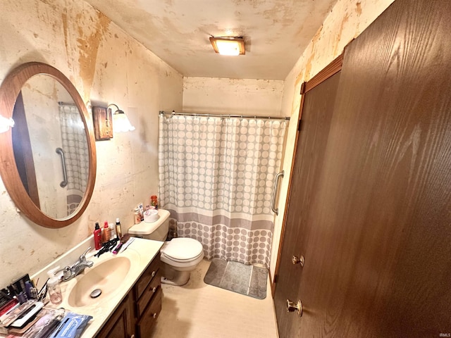 2796 Alexandria Ct, Lafayette, IN 47909 - bathroom with vanity, toilet, and curtained shower