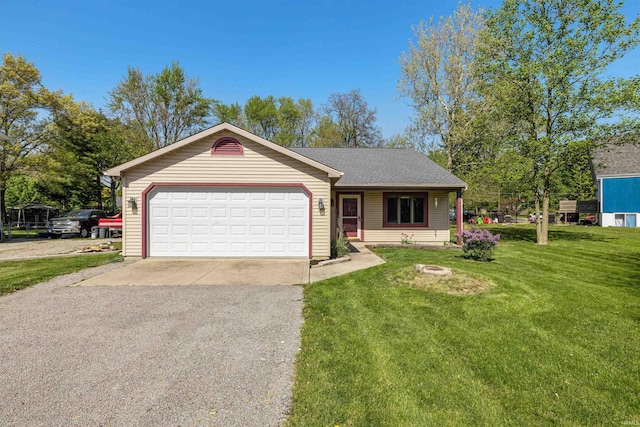 3516 Leesburg Rd, Fort Wayne, IN 46808 - view of front of home with asphalt driveway, a front yard, an attached garage, and a shingled roof