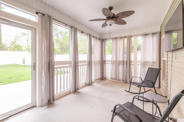 unfurnished sunroom with plenty of natural light