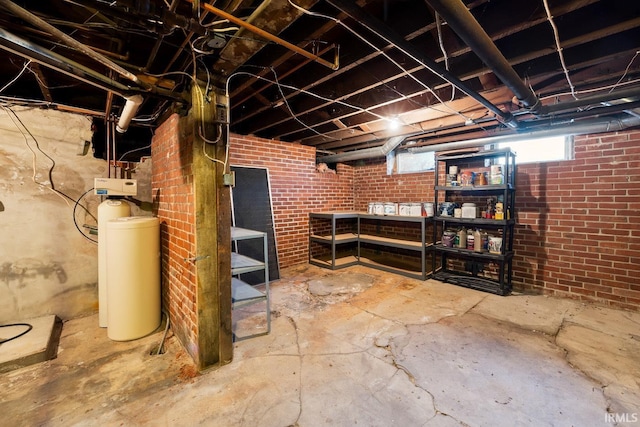 below grade area with a water softener system
