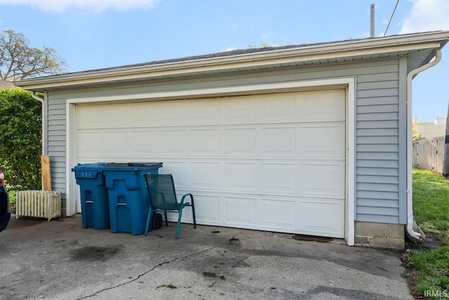 view of garage